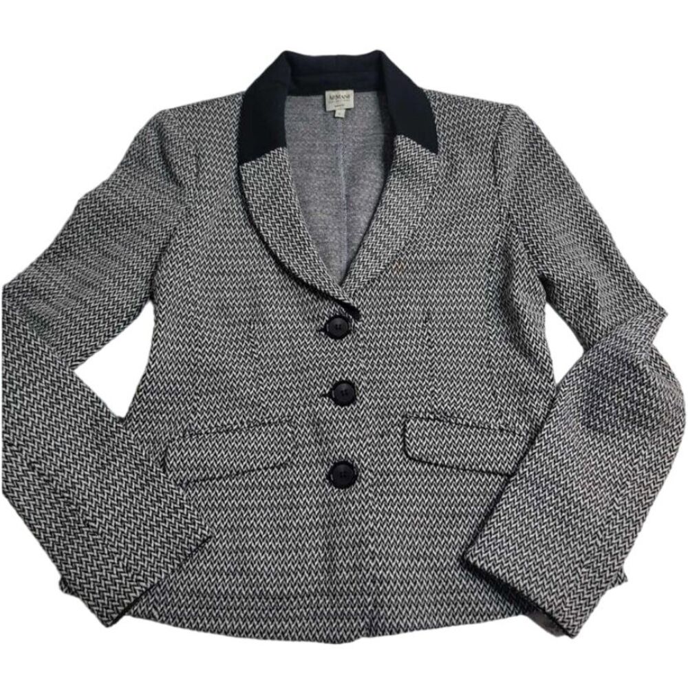 3045 Armani Collezioni Black/White Blazer Women's‎ 6